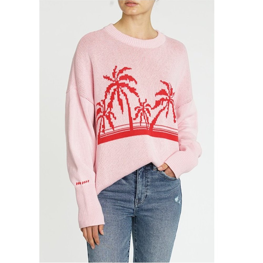 NWT Pistola Darya Oversized Crewneck Pullover Knit Sweater in Pink Size XS